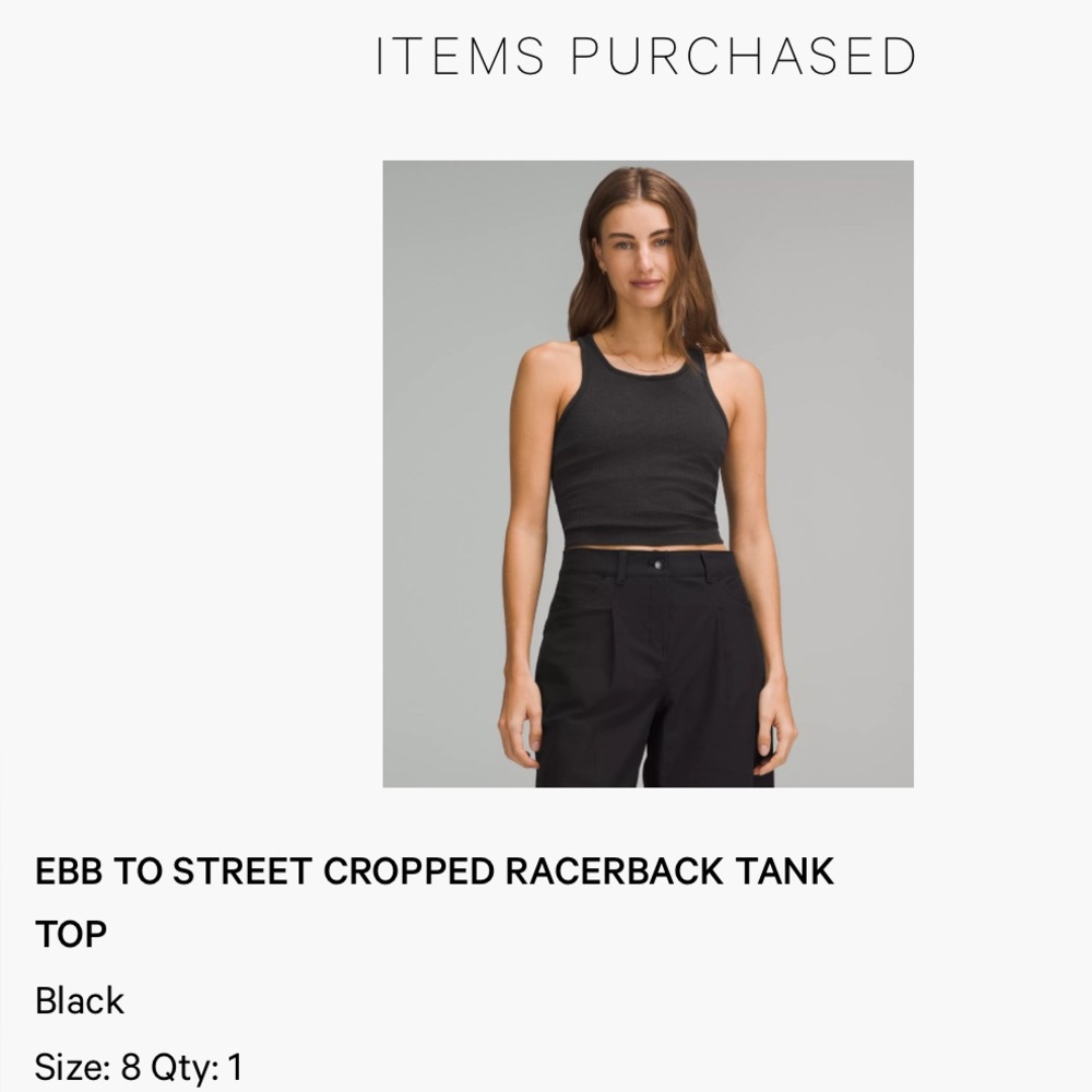 Lululemon Ebb to Street Cropped Racerback Tank Top